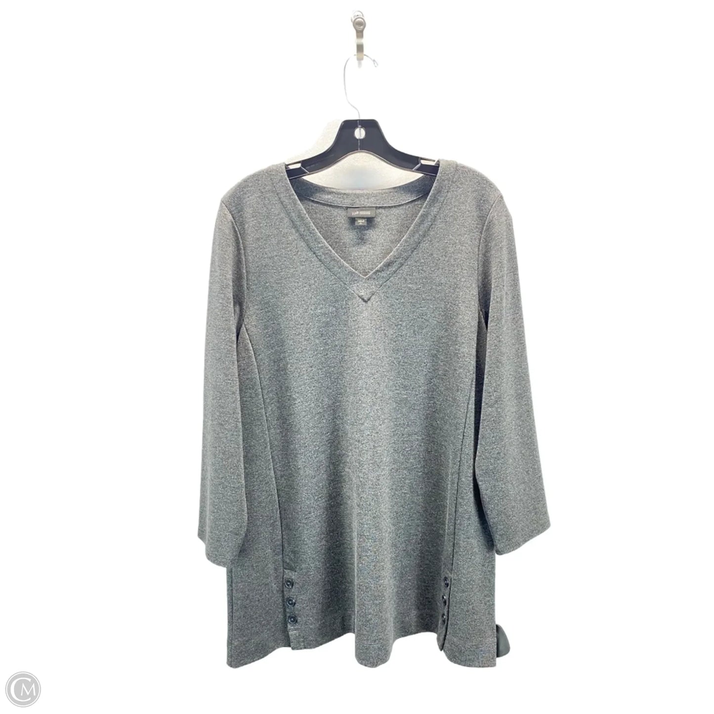 Top 3/4 Sleeve By J. Jill In Grey, Size: L