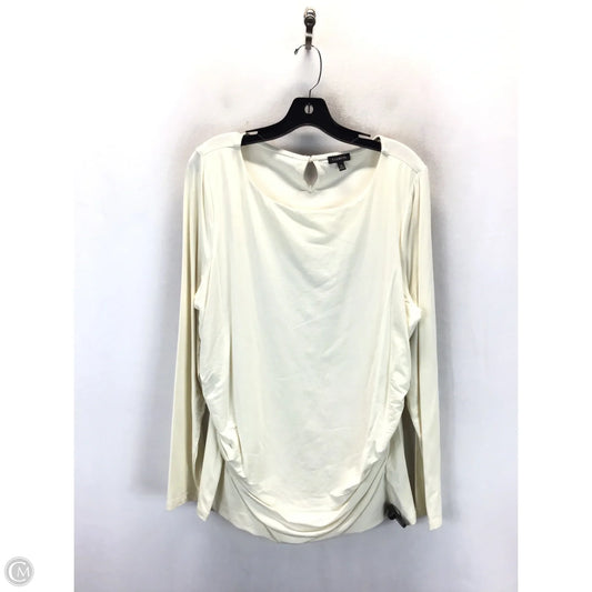 Top Long Sleeve By Talbots In Cream, Size: Xl