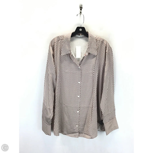 Top Long Sleeve By Abercrombie And Fitch In Brown & White, Size: Xl