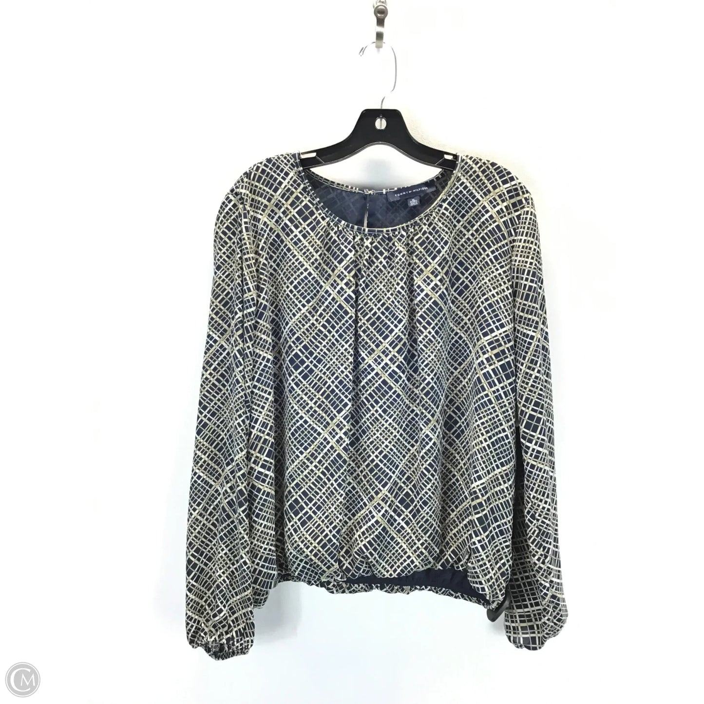 Top Long Sleeve By Tommy Hilfiger In Blue & Tan, Size: Xl