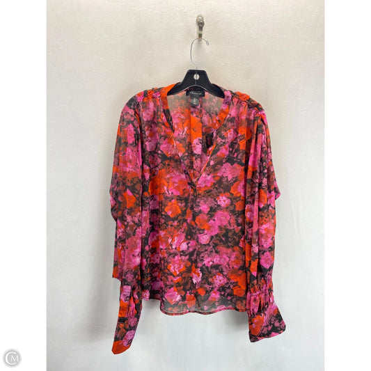 Top Long Sleeve By Tahari In Floral Print, Size: L