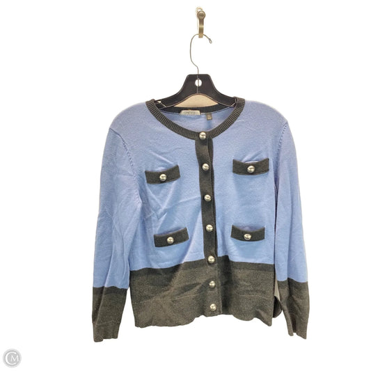 Sweater Cardigan By Carlisle In Black & Blue, Size: M