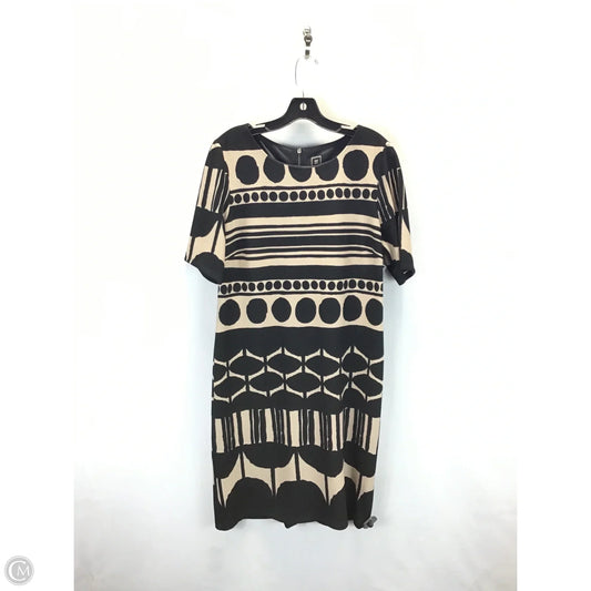 Dress Casual Midi By Clothes Mentor In Black & Tan, Size: 16