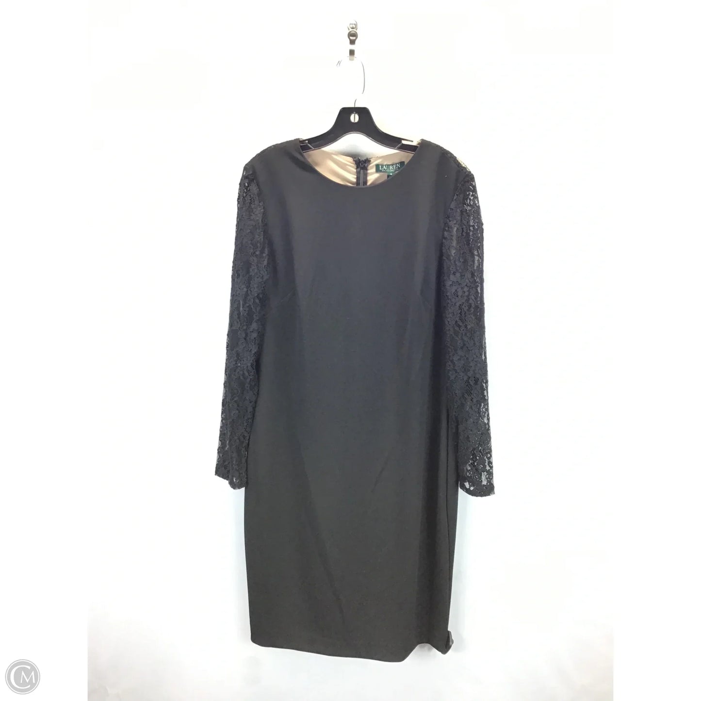 Dress Casual Midi By Lauren By Ralph Lauren In Black, Size: 16