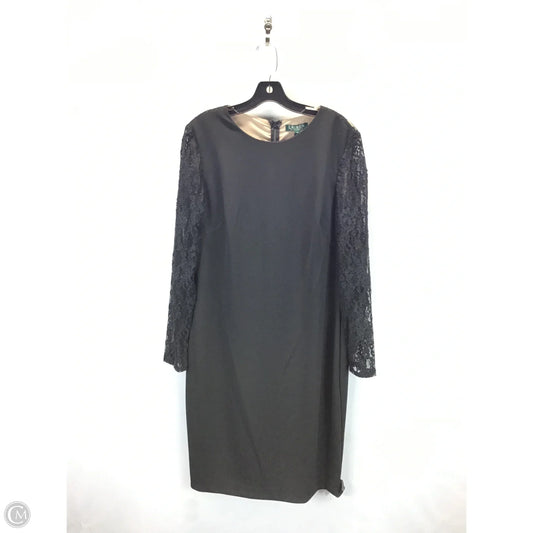 Dress Casual Midi By Lauren By Ralph Lauren In Black, Size: 16