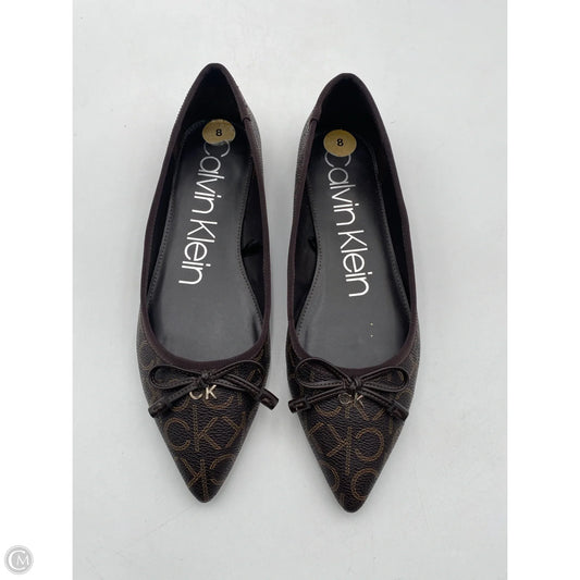 Shoes Flats By Calvin Klein In Brown & Tan, Size: 8