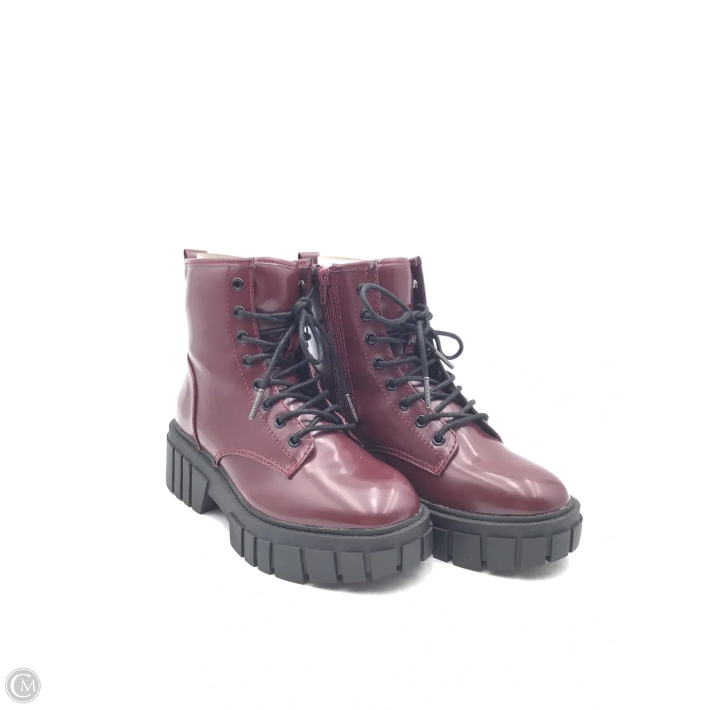 Boots Combat By Madden Nyc In Maroon, Size: 8