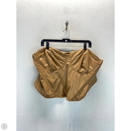 Top Sleeveless By Fashion Nova In Tan, Size: 3x