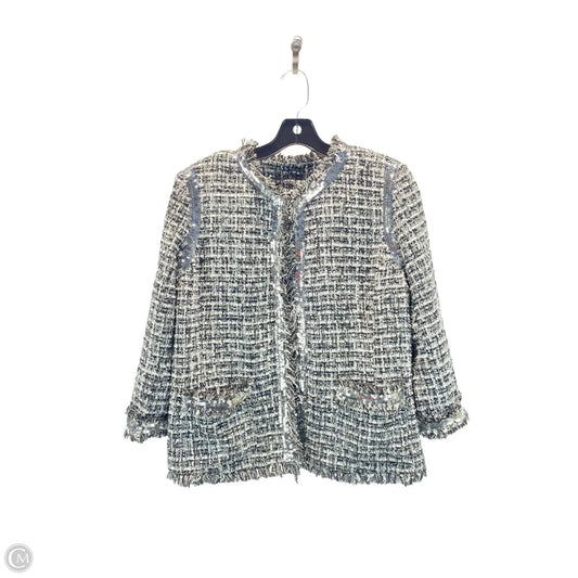 Blazer By Boston Proper In Plaid Pattern, Size: 14