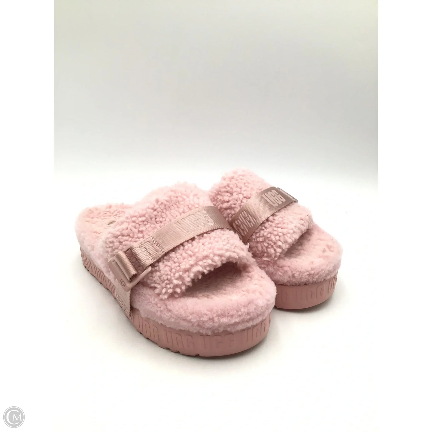 Slippers Designer By Ugg In Pink, Size: 7