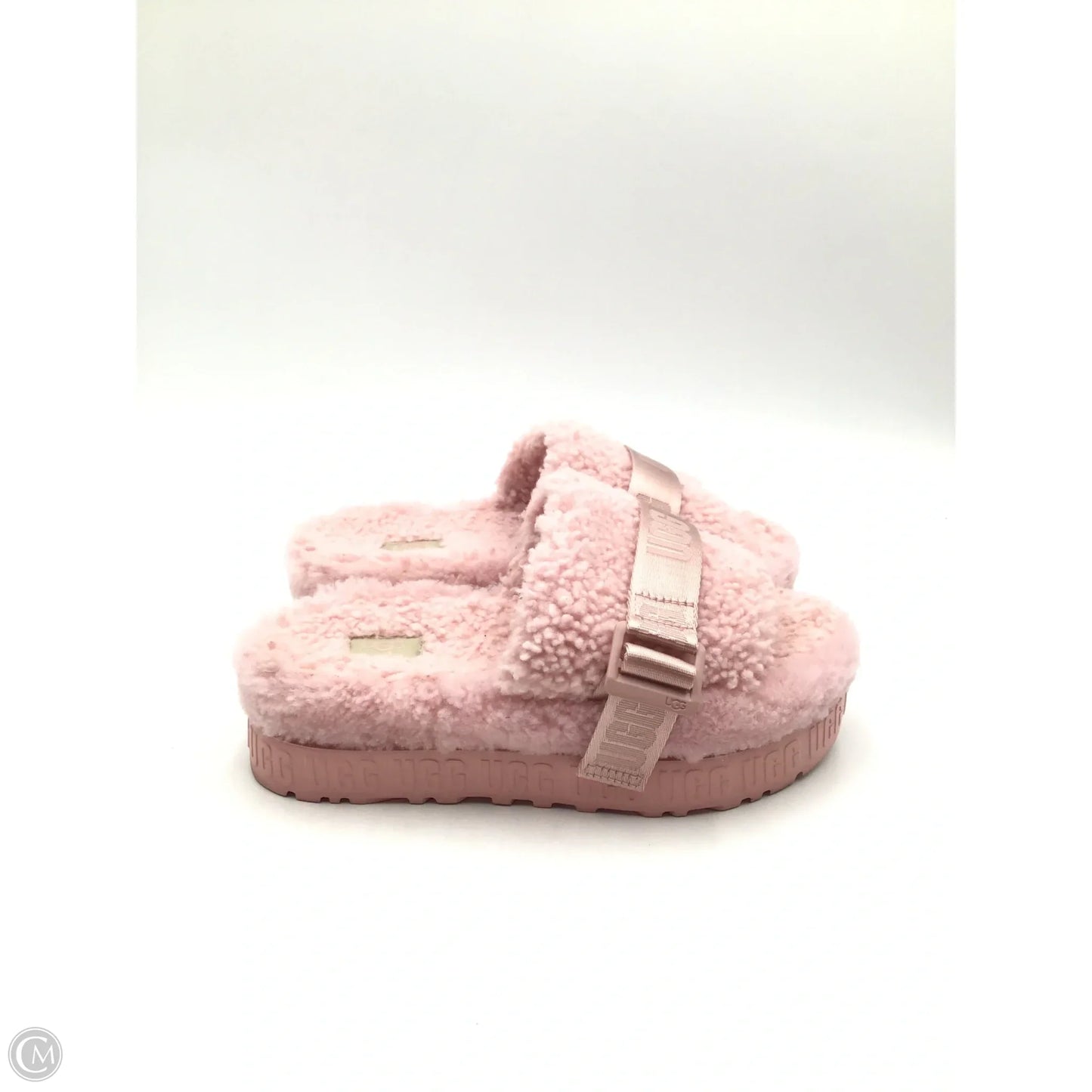 Slippers Designer By Ugg In Pink, Size: 7