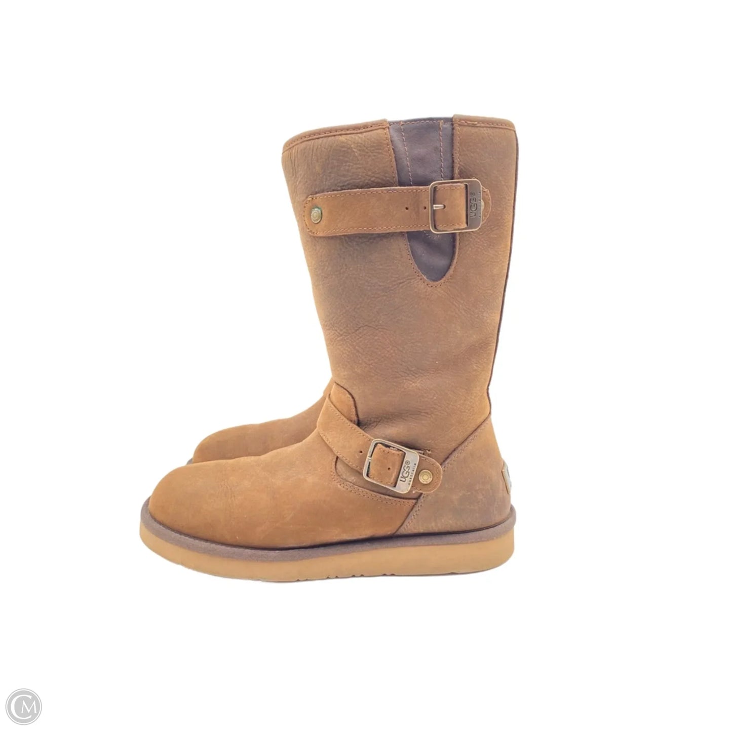 Boots Designer By Ugg In Brown, Size: 9