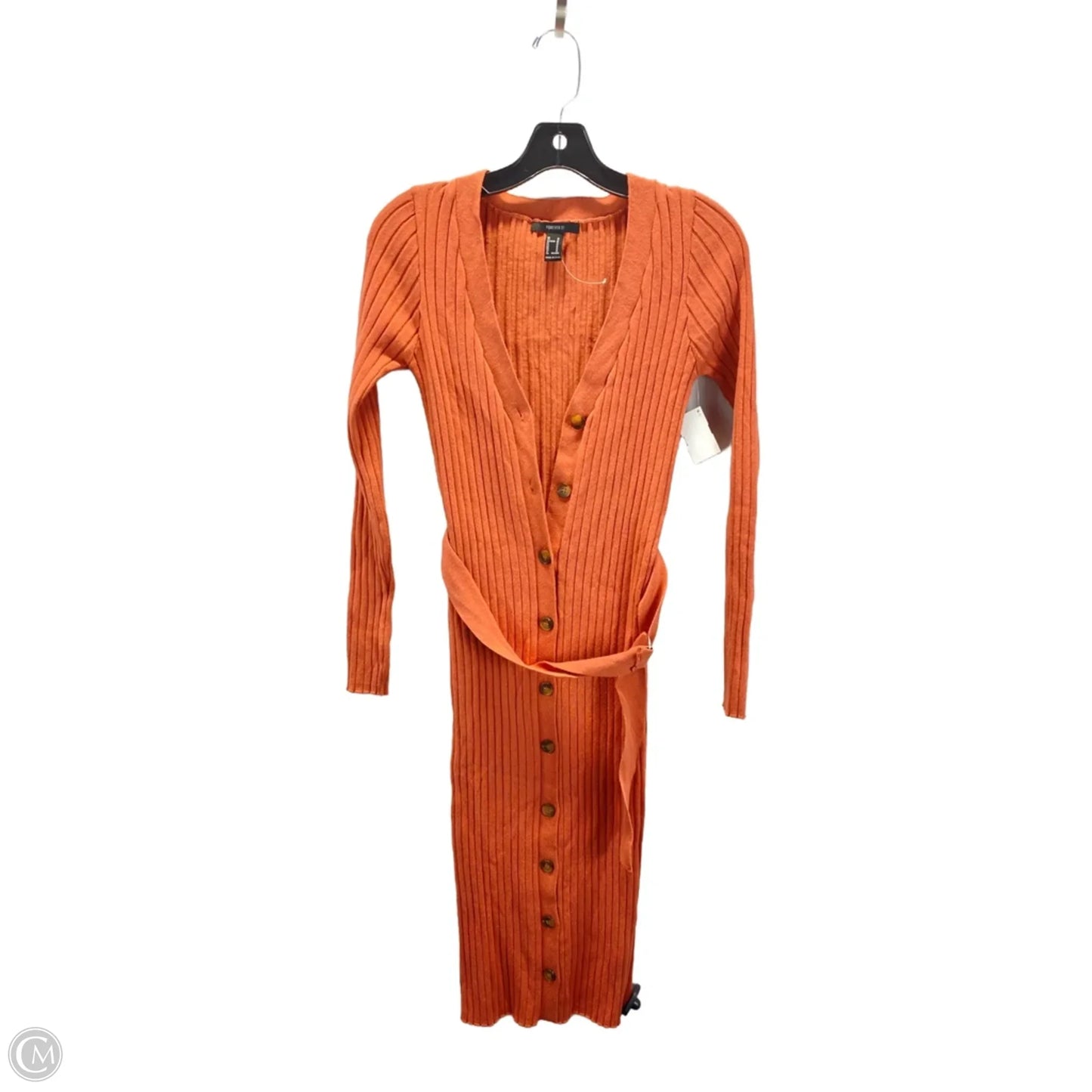 Dress Sweater By Forever 21 In Orange, Size: M