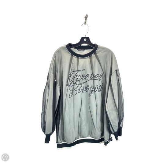 Top Long Sleeve By Shein In Black & White, Size: L