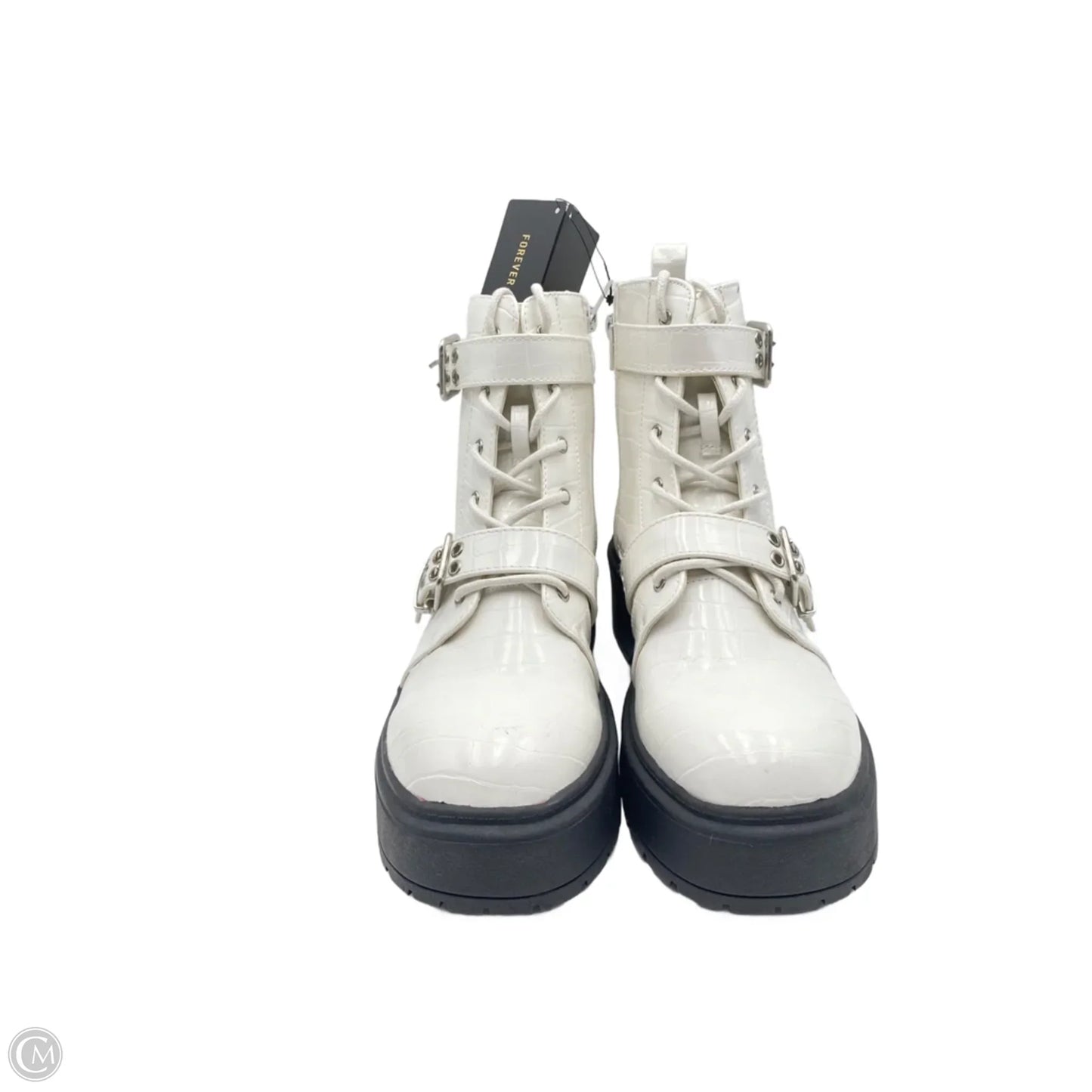 Boots Combat By Forever 21 In White, Size: 9