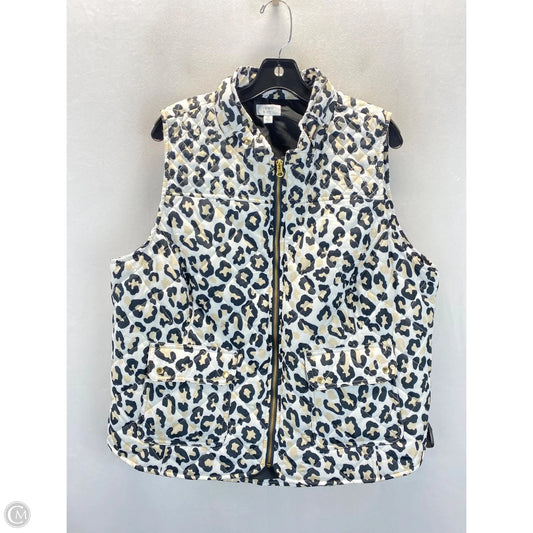 Vest Puffer & Quilted By Crown And Ivy In Leopard Print, Size: Xxl