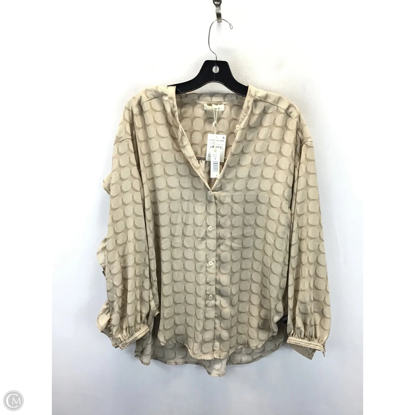 Top Long Sleeve By Max Studio In Beige, Size: M