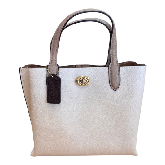 Handbag Designer By Coach In Cream, Size:Medium