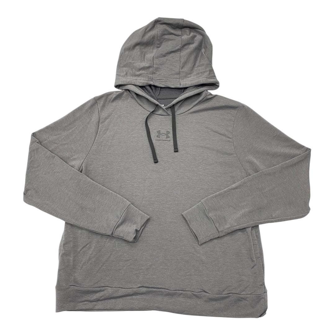 Athletic Sweatshirt Hoodie By Under Armour In Grey, Size:L