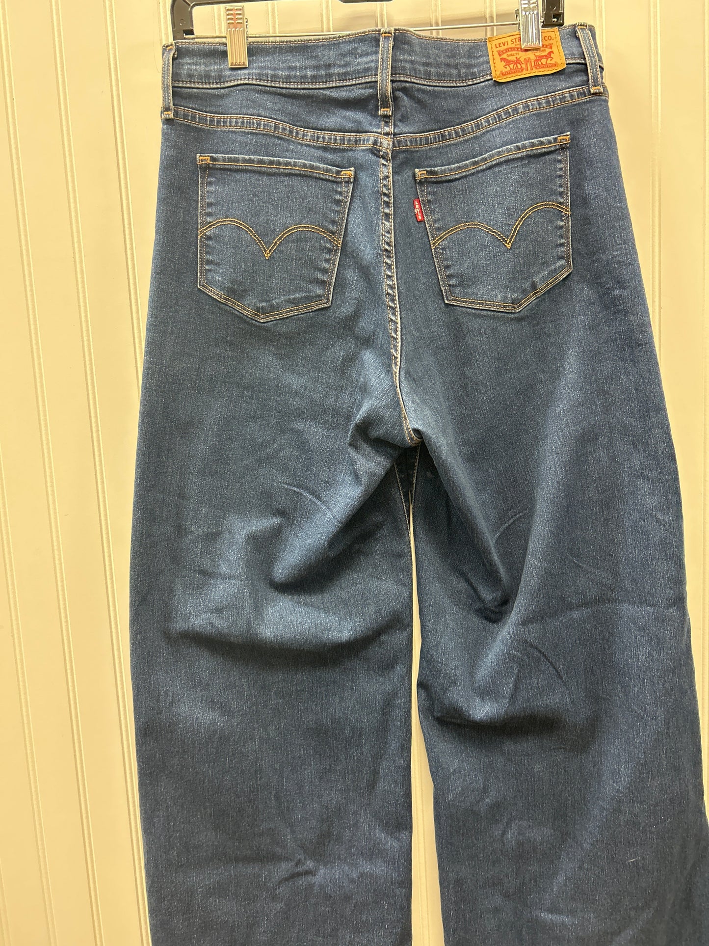 Jeans Wide Leg By Levis In Blue Denim, Size:10