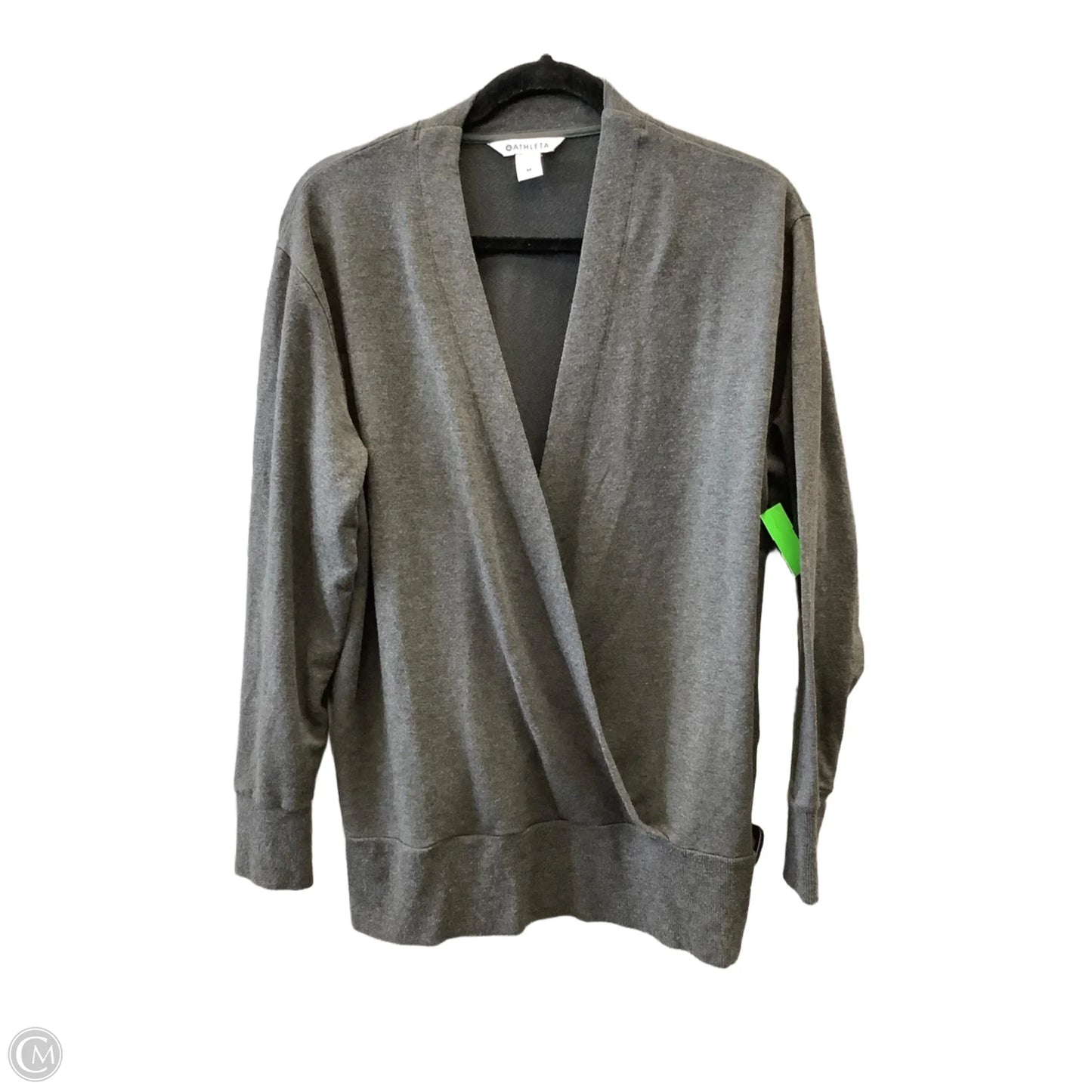 Athletic Top Long Sleeve Collar By Athleta In Grey, Size: M