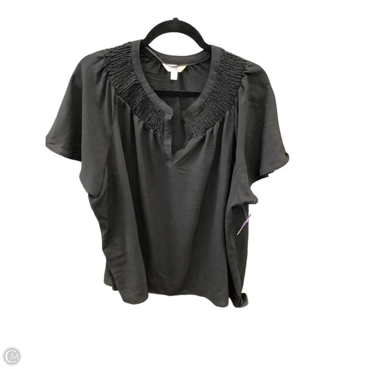 Blouse Short Sleeve By Terra & Sky In Black, Size: 2x