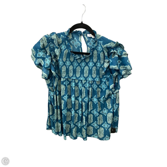 Blouse Short Sleeve By Rose And Olive In Blue, Size: Xl