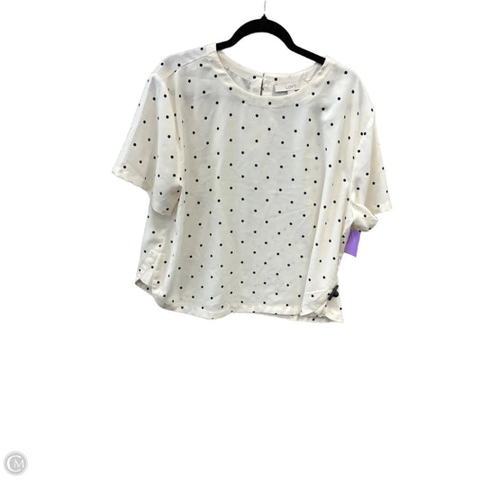 Blouse Short Sleeve By Loft In White, Size: Xl