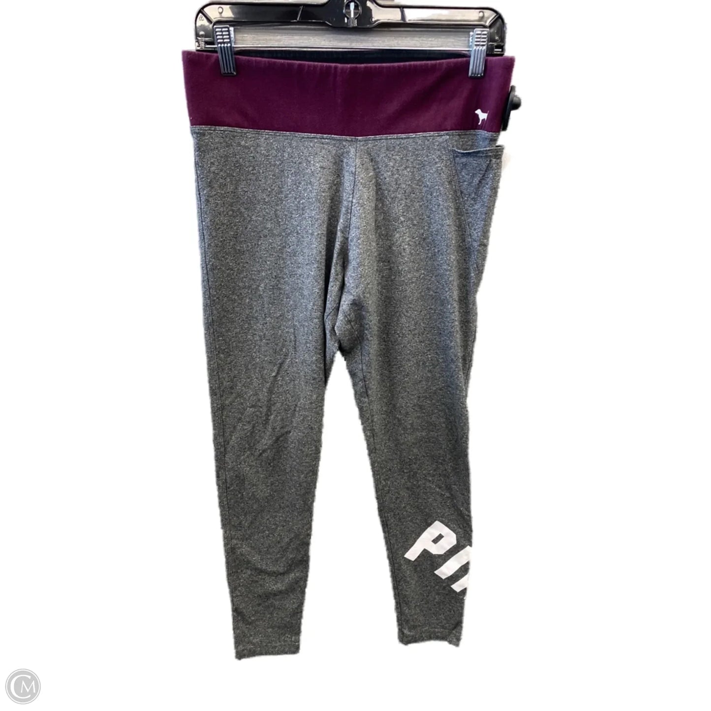 Athletic Leggings By Pink In Grey, Size: L