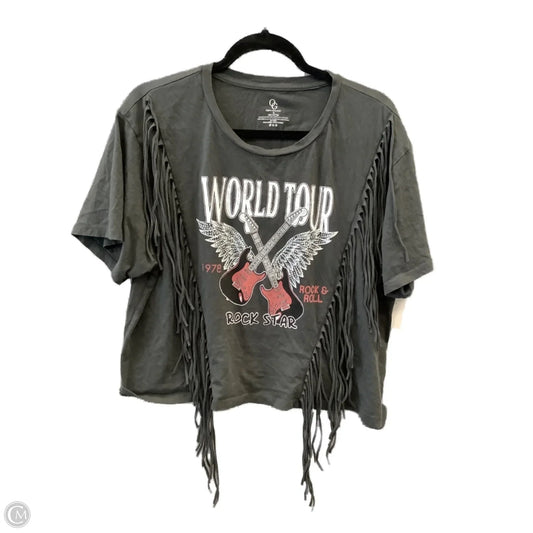 Top Short Sleeve By Clothes Mentor In Grey, Size: 3x