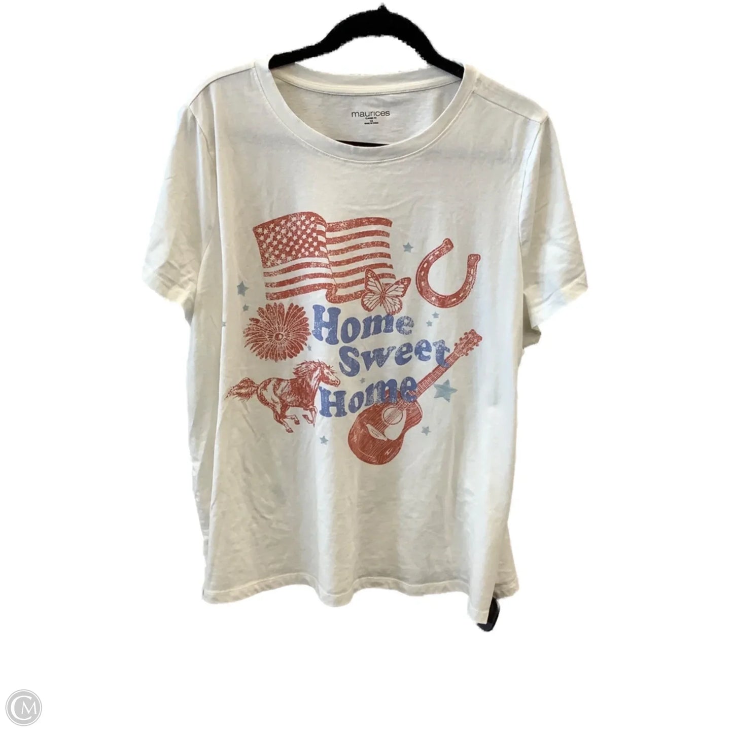 Top Short Sleeve By Maurices In White, Size: 1x