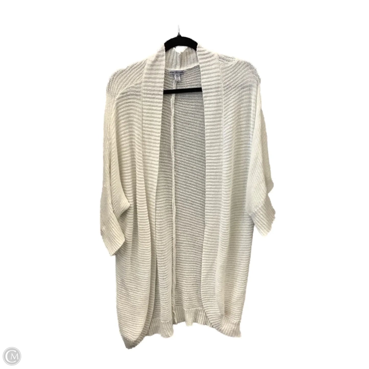 Sweater Cardigan By Nina Leonard In White, Size: Xl