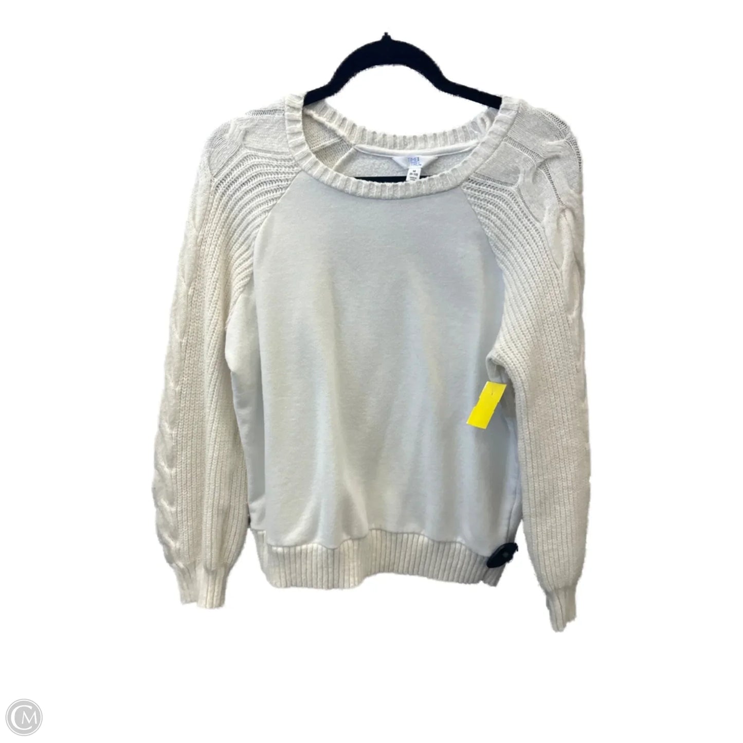 Sweater By Time And Tru In White, Size: M