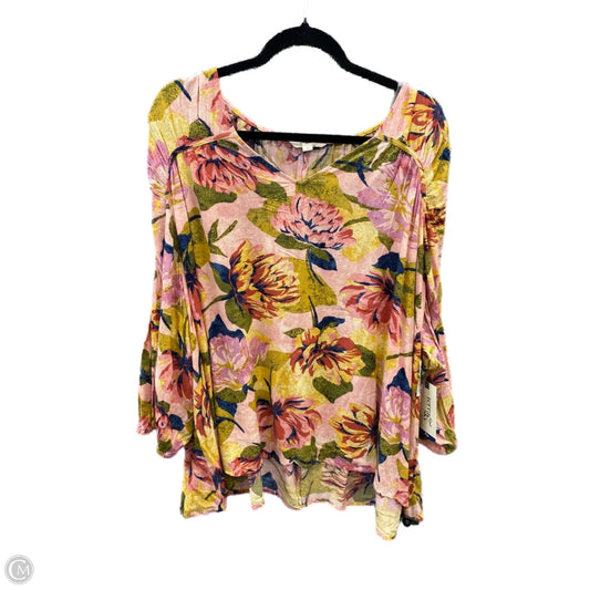 Blouse 3/4 Sleeve By Terra & Sky In Pink, Size: 3x
