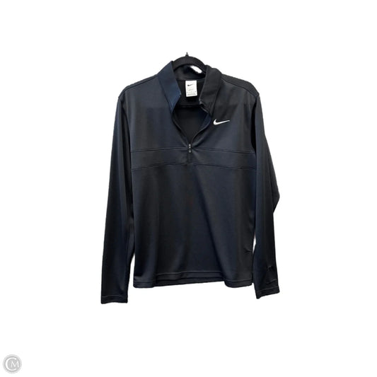Athletic Top Long Sleeve Collar By Nike Apparel In Black, Size: S
