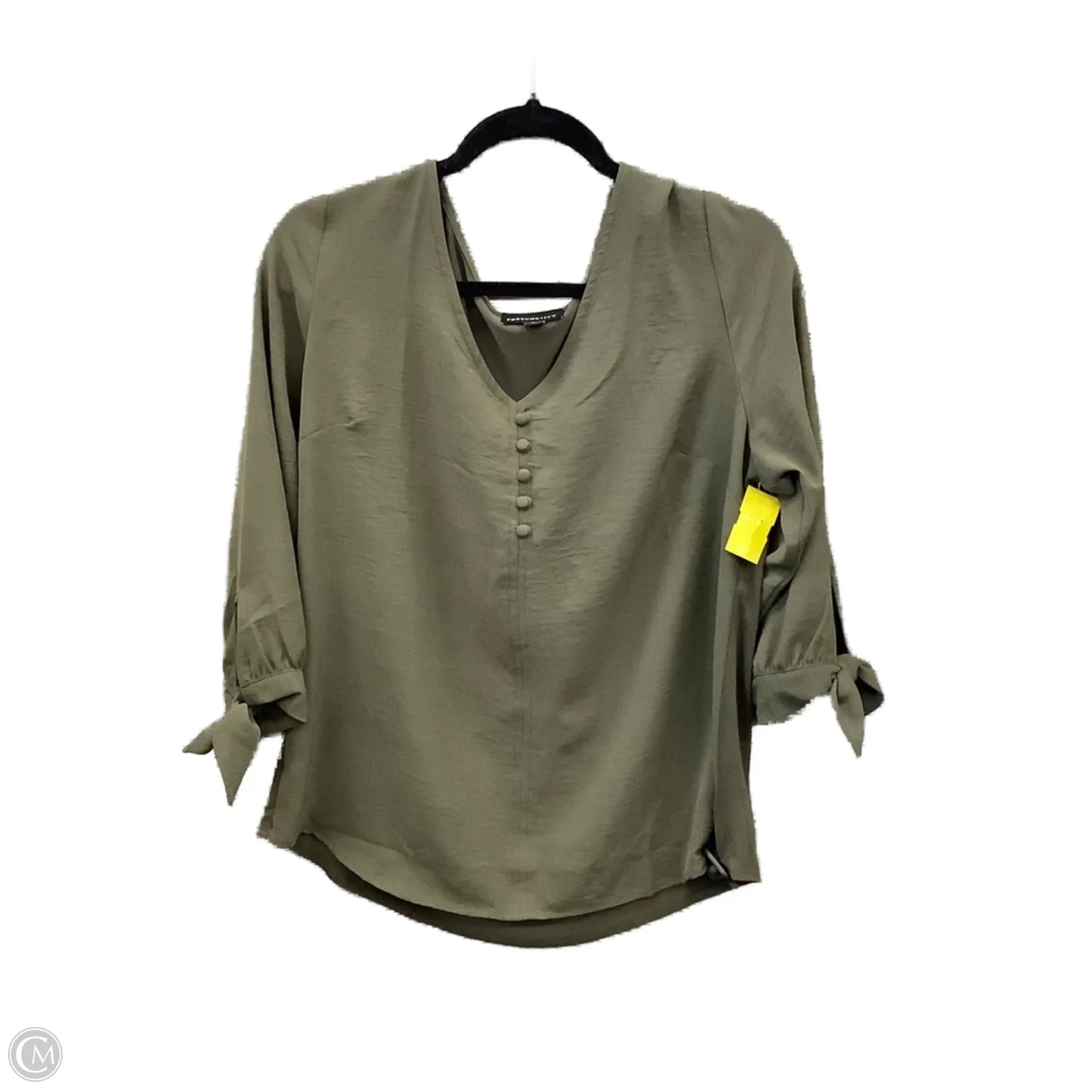 Top 3/4 Sleeve By Fortune & Ivy In Green, Size: L