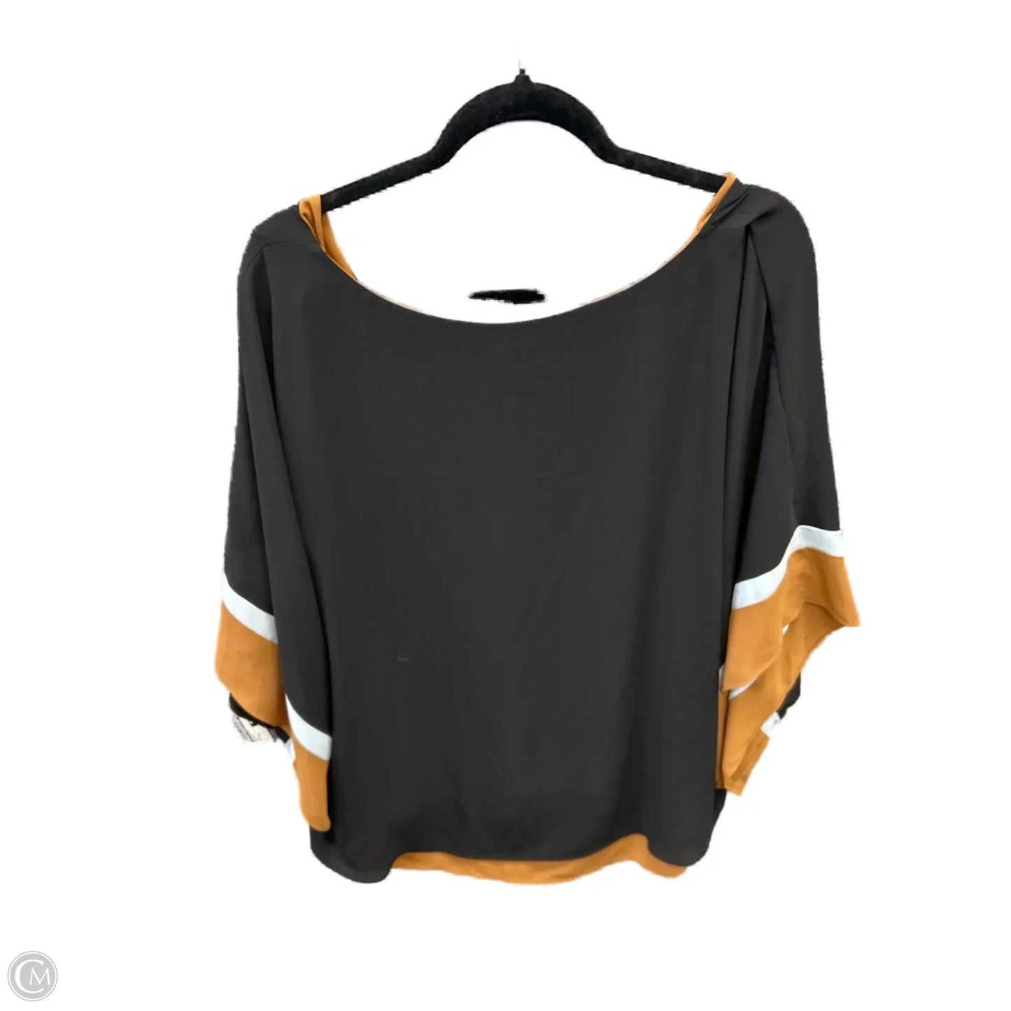 Blouse Short Sleeve By White House Black Market In Black, Size: Xl