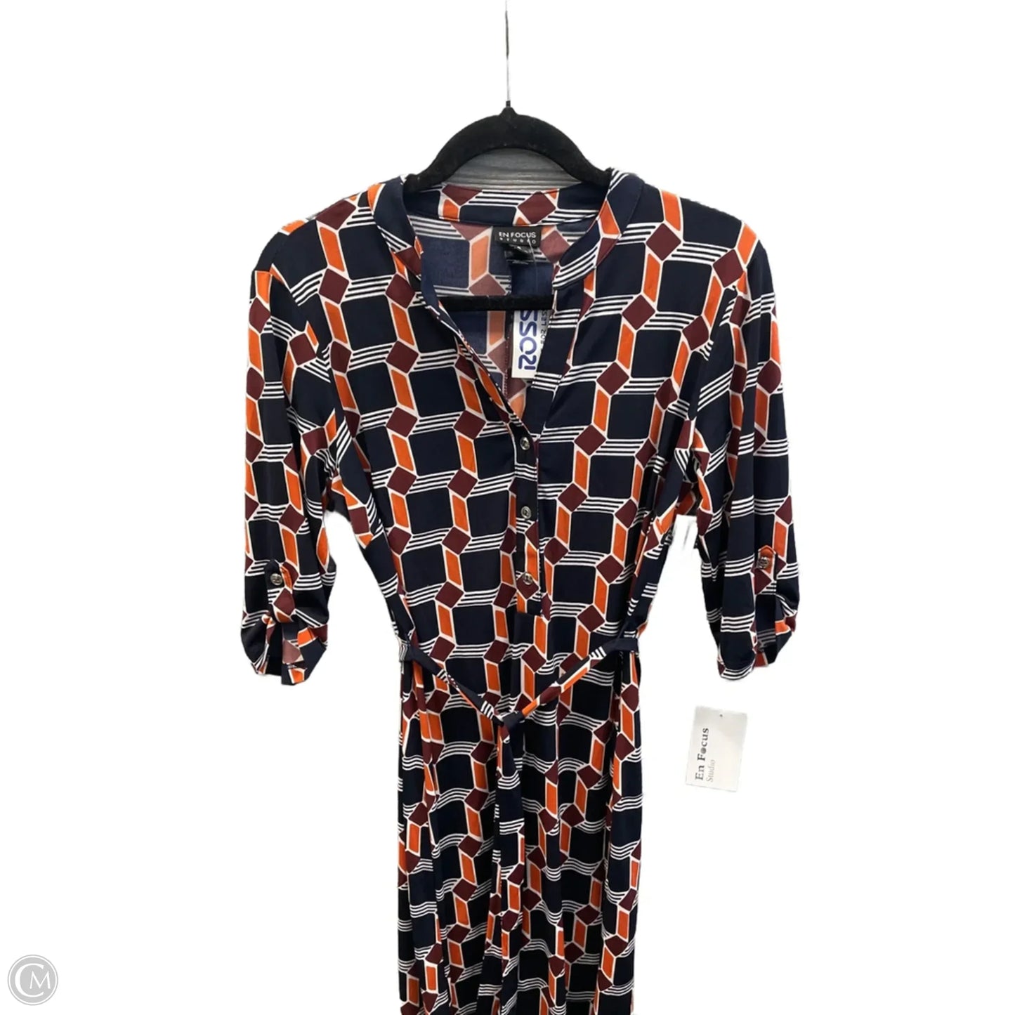 Dress Casual Midi By Enfocus In Navy, Size: M