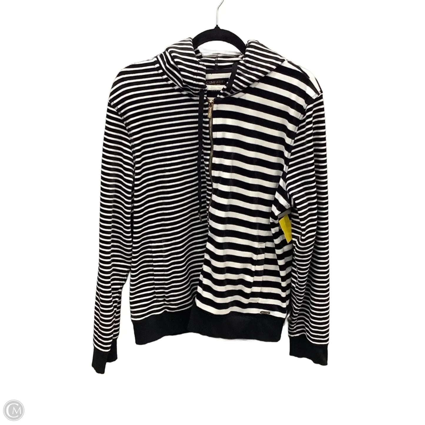 Sweatshirt Hoodie By Calvin Klein Performance In Black & White, Size: Xl