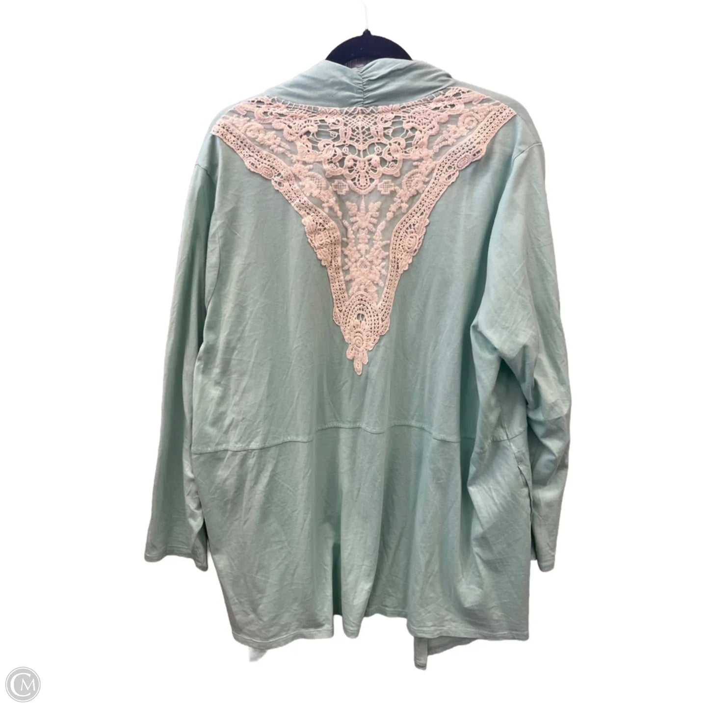 Cardigan By Logo In Green, Size: 3x