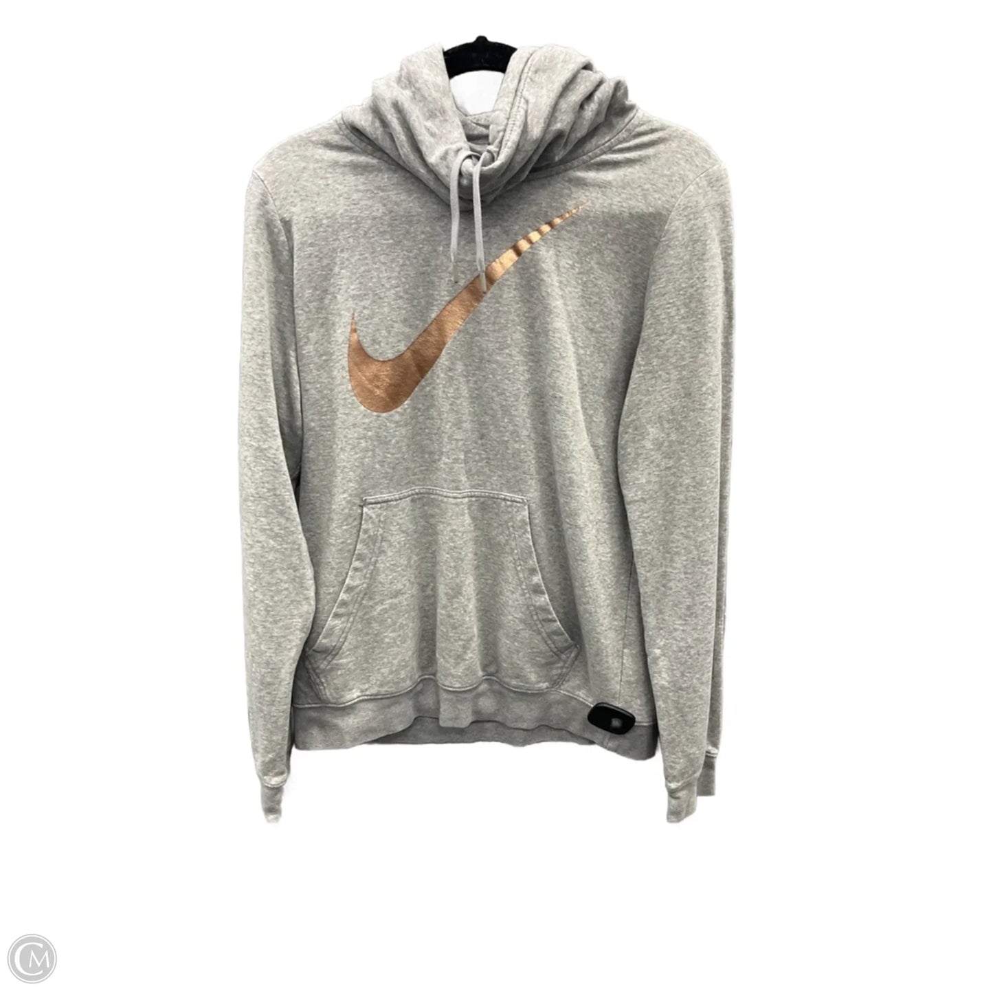 Athletic Sweatshirt Hoodie By Nike Apparel In Grey, Size: L