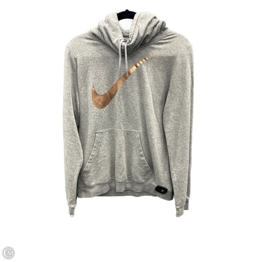 Athletic Sweatshirt Hoodie By Nike Apparel In Grey, Size: L