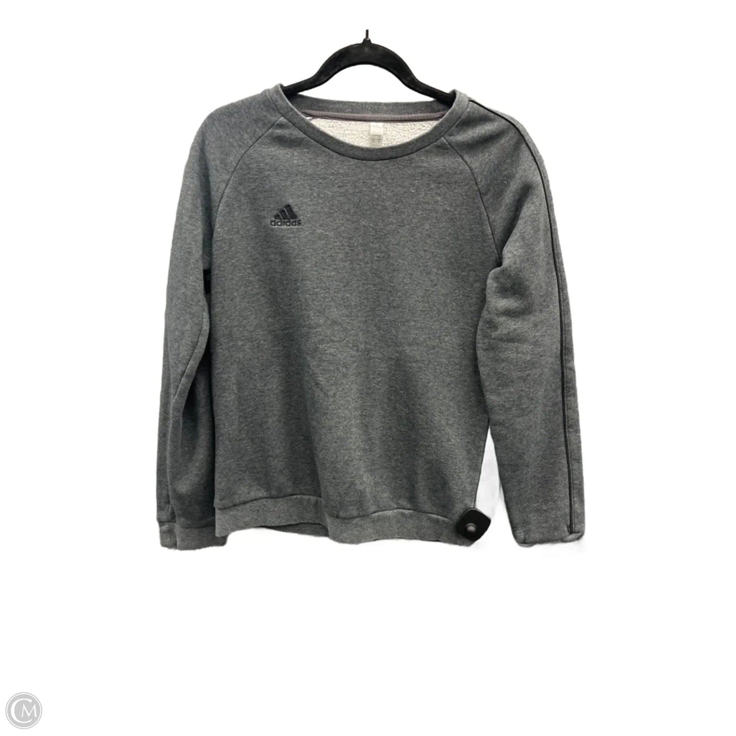Athletic Sweatshirt Crewneck By Adidas In Grey, Size: M