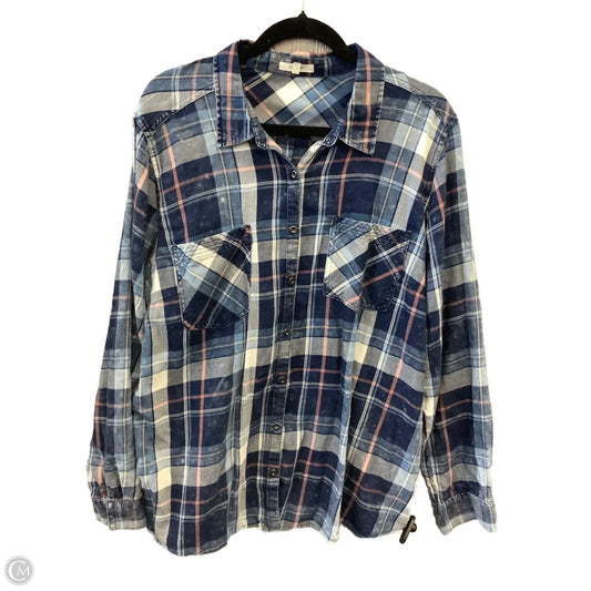 Top Long Sleeve By Maurices In Blue, Size: 2x