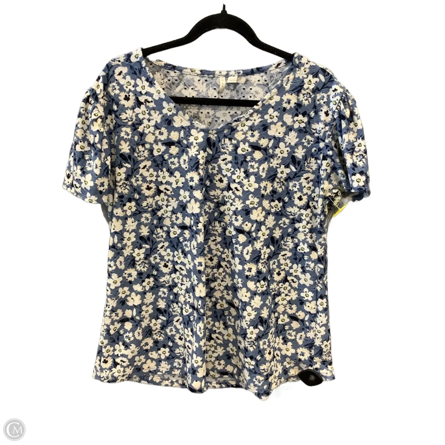 Top Short Sleeve By Cato In Blue, Size: 1x