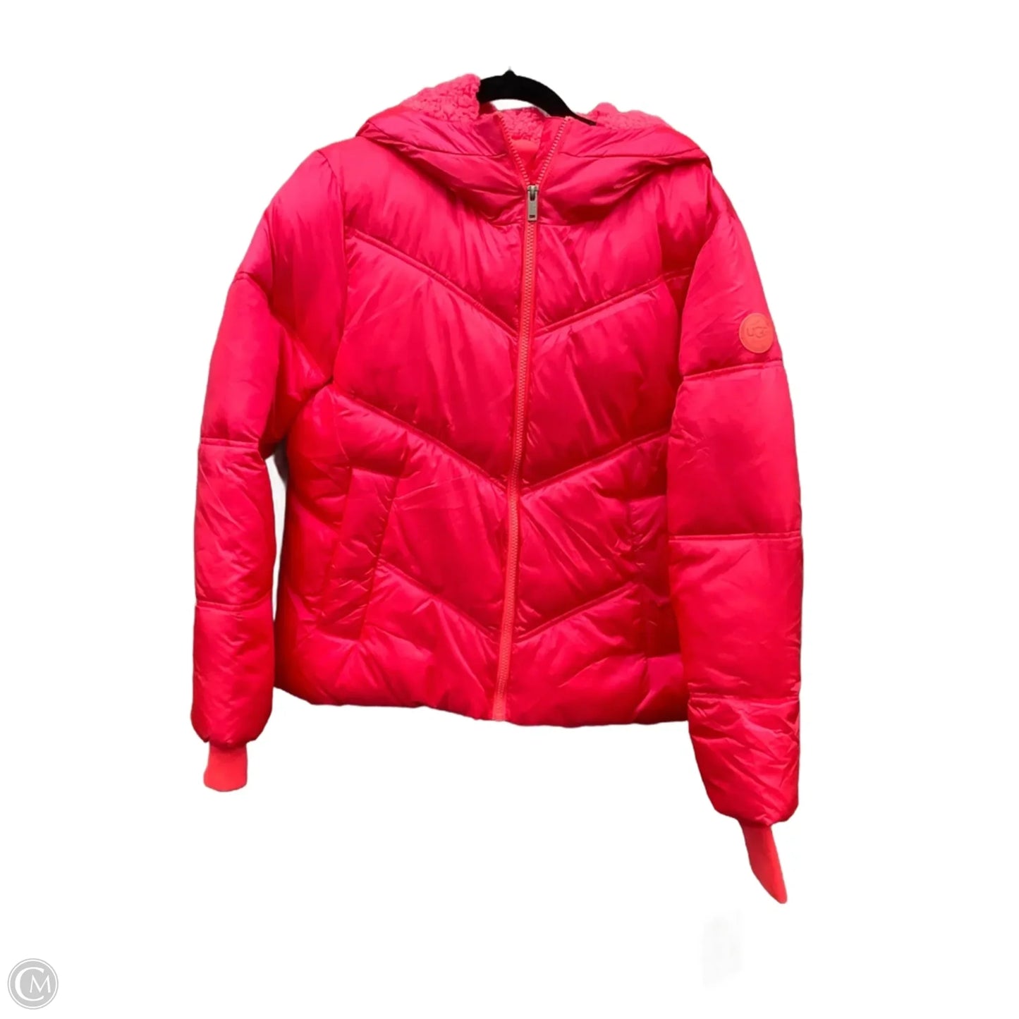 Coat Designer By Ugg In Pink, Size: L
