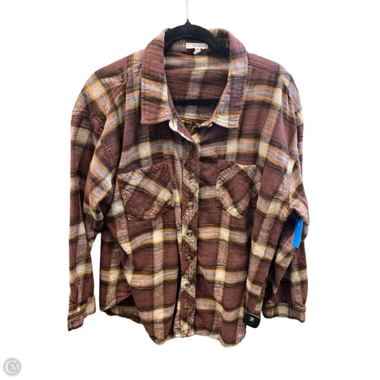 Top Long Sleeve By Maurices In Brown, Size: Xl
