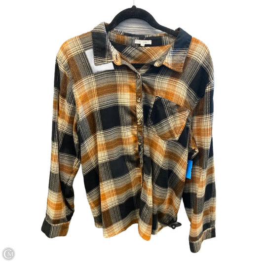 Top Long Sleeve By Maurices In Black & Brown, Size: Xxl