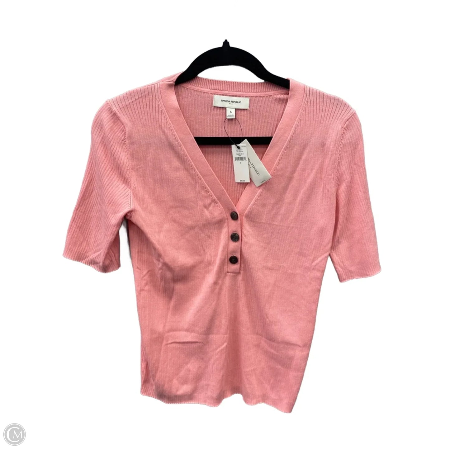 Top Short Sleeve By Banana Republic In Pink, Size: S