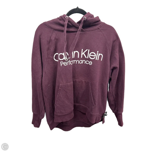 Sweatshirt Hoodie By Calvin Klein Performance In Maroon, Size: 2x